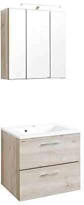 Held Möbel Portofino Waschtisch-Set 60, Holzwerkstoff, Buche Iconic, 48 x 60 x 54 cm