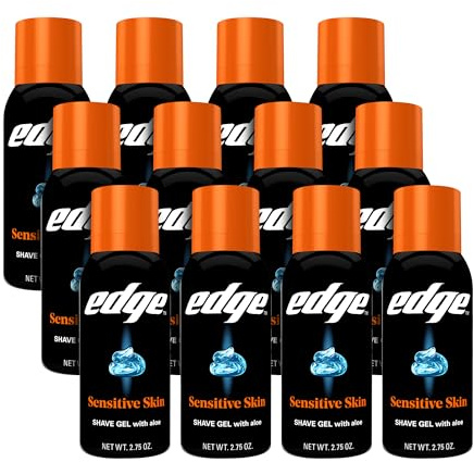 Edge Shaving Gel for Men, Sensitive Skin, 2.75 oz (12 Pack)