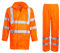 shelikes Hi VIS Viz & Plain Rainsuit 2 Piece Set High Visibility Men Women Hooded Puddle LaShelikes dies Rain Suit Jacket & Trousers Waterproof PVC Workwear Rain Wear Size S-4XL (Orange Hi Vis, M)