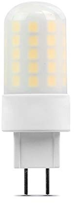 Feit Electric 50-Watt Equivalent, T4 LED Light Bulb, GY6.35 Bi-Pin Base, Dimmable, 3000k Warm White,120V for Chandeliers and Décor Light Fixtures, BP50JCD/830/LED