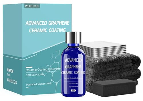Weiruixin 10H Ceramic Coating 3.0,High Gloss Hydrophobicty Anti Scratch Easy to Use Mirror Paint Protection Car kit 50ML Nano Ceramic Coating with Gloves sealant 18 Months Warranty