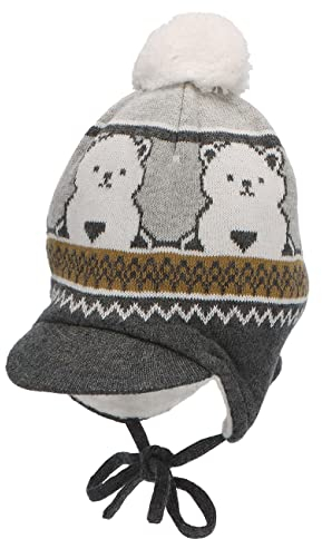 Sterntaler Jungen Bommelmütze Bär M tze, silber meliert, 49 EU