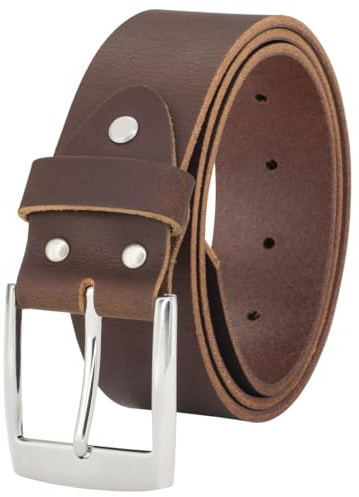 LINDENMANN Gürtel Herren Büffelleder 40 mm braun, Farbe / Color:braun, Size US / EU:Bundweite 125 cm Gesamtlänge 140 cm W 49.2 XXXL