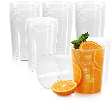 com-four® 24x gobelets réutilisables pour fêtes, camping et déplacements - réutilisables et lavables au lave-vaisselle - verre en plastique - gobelets en plastique - vaisselle de festival