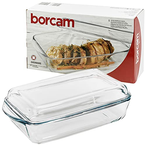 2.75L Large Rectangle Casserole Dish Glass Bakeware Ovenware with Lid