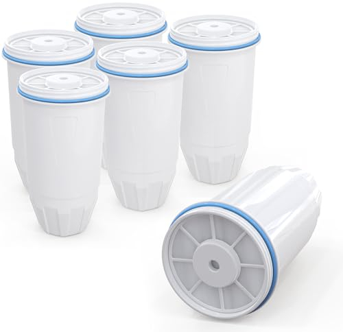 Water Filter Replacement Compatible with Zero Pitcher and Dispenser ZR-001 ZR-017 ZR-004 ZP-006 ZD-013 ZS-008, Multi-Stage Filter System, Reduce Lead, Chromium, and PFOA/PFOS, Pack of 6, By DESENRUIS