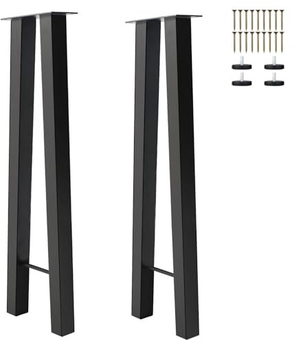 Homtone 2er-Set Metall Tischbeine 105cm Hoch – Robustes Kohlenstoffstahl Tischgestell für DIY Hochtische, Bartische, Frühstückstische (105cm H x 22cm B - H Form)