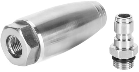 Embouts de nettoyeur haute pression Turbo 6,35 mm Connecteur rapide Buse rotative 5000 PSI 350 bar en acier inoxydable pour nettoyage de brique