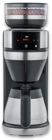 SEVERIN FILKA 2.0, Vollautomat für Filterkaffee, 5-in-1 Filterkaffeemaschine mit LED-Display, Mahlwerk, Dauerfilter & Thermokanne, nur 17 cm breit, schwarz-matt/Edelstahl, KA 4853