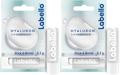 LABELLO Hydratant Hyaluron (1 x 5,2 g), Baume à lèvres à la formule ultra-hydratante et repulpante, Soin hydratant à l’Acide Hyalyronique pour des lèvres lisses (Lot de 2)