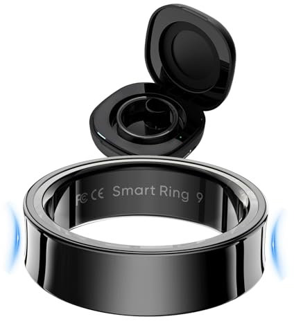 findtime Smart Ring Smartringe Herren Damen Smart Ring Android Fitness Ring Schlaftracker Herzfrequenz SpO2 Messer HRV-Monitor Periode-Erinnerung Kalorie Distanz-Tracking Schrittzähler, Schwarz9