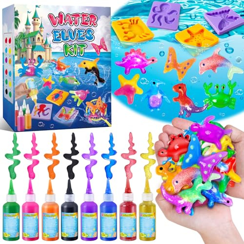 UNGLINGA Magic Water Elf Toy Kit for Kids - 8 Colors Aqua Fairy DIY Squishy Maker Fun Toys Craft Creative Birthday Gifts for Boys Girls Age 5 6 7 8 9 10 11 12
