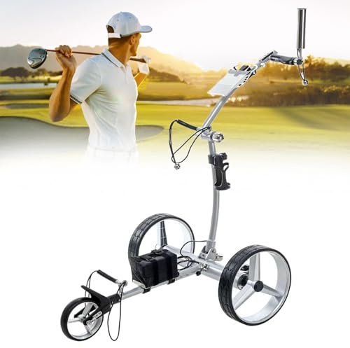 Chariot de golf électrique, chariot de golf à commande à distance, 3 roues avec batterie lithium 24V 10A et moteur double 400W