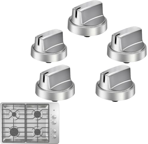 Upgraded WB03X29300 Gas Stove Knobs Replacements for GE Range, Surface Burner Control Knob for GE Profile Cooktop JGP3030SL1SS JGP5530SL1SS, etc. Durable & Easy Installation, 5 Pack (Not Universal)