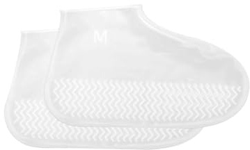 Reusable Silicone Shoe Cover, UK 2.5-6.5 Waterproof Covers for Men Women Transparent Anti-Slip Resistant Protector to Prevent Rain into Shoes (Thickened), Dry for Outdoor Cycling Camping Walking