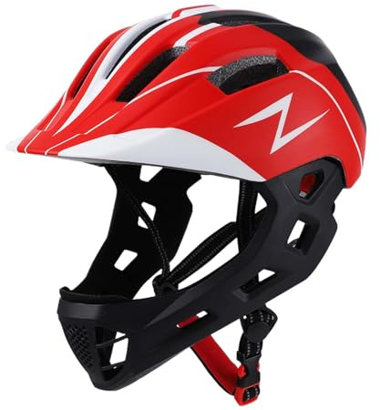 KiBcsLic Casco da Bicicletta per Bambini, Casco da Corsa, Protezione dagli Impatti, Regolabile 50 Cm 55 Cm, Casco Sportivo, Casco da Bicicletta per Ciclisti, Rosso