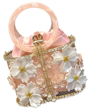 Uppmuntrat blommigt ramverk arbete glidande kristalldetaljer permanent PVC modifierbar väska elegant traditionell crossbody för kvinnor