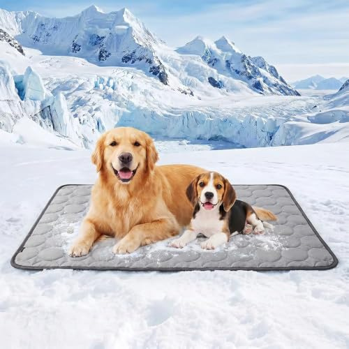 Tapis Rafraîchissant, Tapis Rafraîchissant pour Chiens, | Manta Refrescante Para Perros, Durable Animaux en été, 70 * 55CM Gris