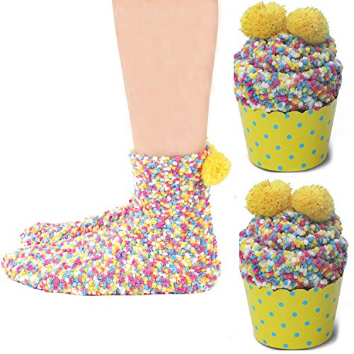 JARSEEN 2 Confezione Regalo Calzini Natale Calze San Valentino Caldi Donna Super Morbidi Calzettoni DIY (2 Giallo, EU 36-42)