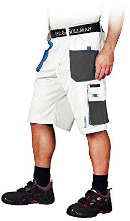 LEBER & HOLLMAN LH-FMN-TS_WSNL Pantalon de protection court Blanc/gris Taille L