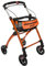 FabaCare Indoor Rollator Jaguar, schmal mit Tablett, Leichtgewicht Wohnungsrollator faltbar, Heimrollator, bis 100 kg, Orange