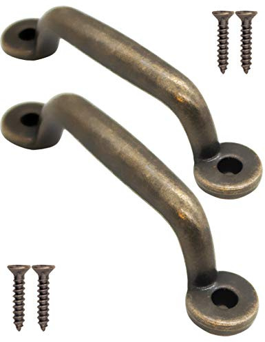 Fuxxer® 2 maniglie antiche per cassetti, design in bronzo anticato, per ante di mobili e cassettiere, per credenza da cucina, cassapanche, 89 x 22 mm