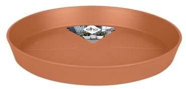 Elho Loft Urban Soucoupe Ronde 17 - Soucoupe pour Extérieur - Ø 17.3 x H 2.4 cm - Marron/Terre Cuite