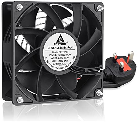 GDSTIME AC/EC 120mm Computer Fan Axial 220V/240V Fan 120mm Dual Ball Bearing For Workstation Server Cabinet PSU Industrial Exhaust Ventilation Cooling