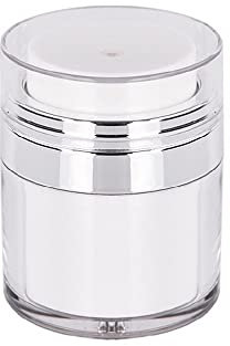 Szaerfa Pot à crème sous vide,récipient cosmétique à pompe sans air, boîte de crème à pression rechargeable,flacons de voyage pour le maquillage et les soins de la peau (15ml)