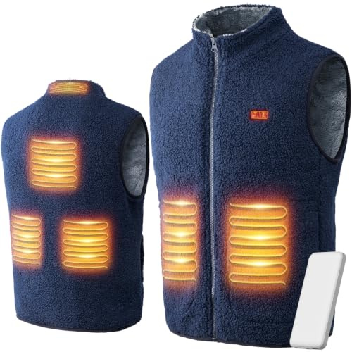 LABCOOL Gilet Riscaldante Uomo Donna - Gilet Riscaldato in Peluche Polare con 6 Zone e 3 Livelli di Temperatura - Batteria Inclusa 10000mAh - Lavabile in Lavatrice