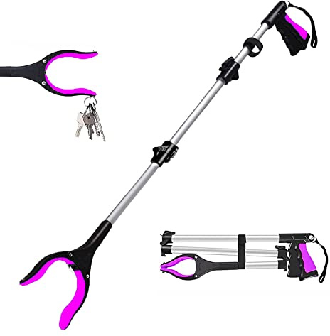 Litter Pickers Grabber Stick,Gift for Mother/Father 43 Handy Reacher Grabber for Disabled,Foldable Helping Hand for Adults,Heavy Duty Pick Up Stick Grabber (Upgrade Pro 43 Purple)