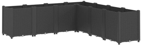 vidaXL Odlingslåda svart 160x160x53 cm PP, odlingskruka, blomkrukor, utomhuskruka, odlingskrukor, blomkruka, utomhuskrukor, odlingslåda för hörn