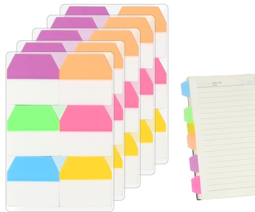 600 Pezzi Linguette Scrivibili, Schede Indice Adesivi, Autoadesive Segnapagina, Schede di Lettura Colorate, Adesivi per Indice, Segnapagina per Raccoglitori, Libri, Appunti, Cartelle di Archiviazione