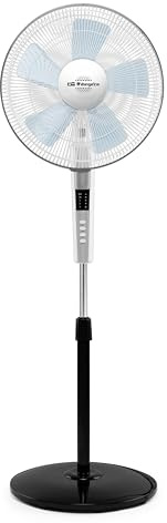 Orbegozo SF 2140 Ventilador 2 en 1 pie y sobremesa 40 cm 60W mando a distancia 3 velocidades 3 modos Normal Nature Sleep oscilante 5 aspas temporizador 15h altura 158 cm silver