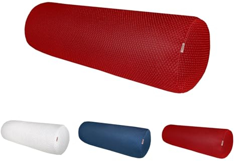 beties Rhythm XL Rollenbezug ca. 25x70 cm Nackenrollenbezug Beinkissen-Hülle modern dreidimensional 550 g/m² Raumausstatter Qualität in Beat-rot