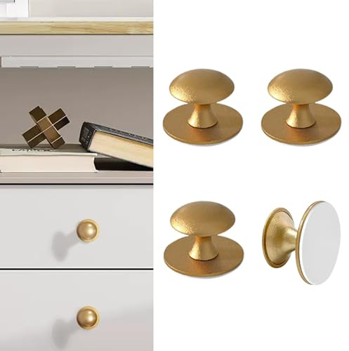 CcHhyyt 4 stycken självhäftande knappar för skåp guld självhäftande skåpknappar av rostfritt stål knopp för limning för lådor duschdörr spegelskåp glasdörr dörrknopp utan borrning möbelhandtag