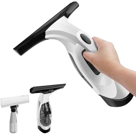 Window Vacuum Cleaner Cordless Window Vac Cleaner Rechargeable Streak-Free Window Cleaner Glass Washer with 150ML Water Tank, Electric Squeegee for Windows, Tiles, Mirrors, Car