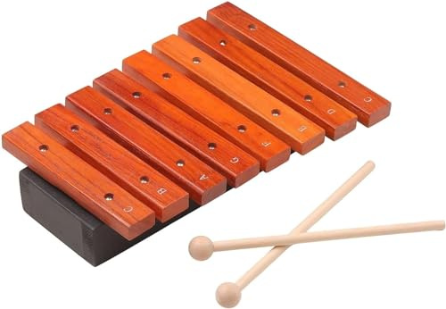 Glockenspiel, 8 noter xylofon musikinstrument träxylofonen innehåller 2 träklubbor för barn