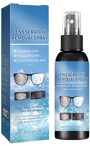 Eliminador de Arañazos para Gafas, Spray de Eliminación de Arañazos de Lentes, 100 ml Spray Reparador de Lentes, Reparador Arañazos Gafas
