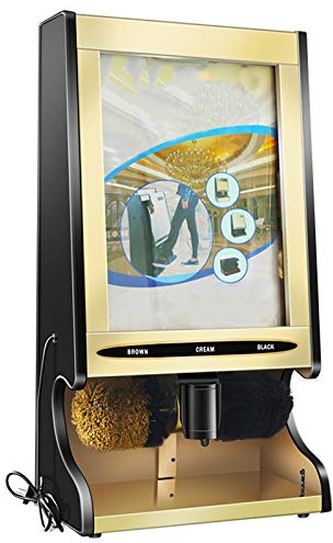 KRXSOBNV, Capteur entièrement Automatique avec Affiche publicitaire remplaçable, Brosse à Chaussures électrique publique, FR,Cireuse à Chaussures électrique(Golden)