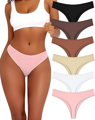 ALL OF ME - Confezione da 6 slip in cotone per donna, string, tanga, mutande sexy, intimo, scollato, slip in cotone, biancheria intima, perizoma, mutandine da donna, confezione multipla, S-XL, XS