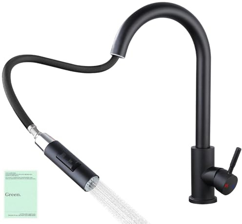 JOTOL Grifo Cocina Extraible,Grifos Cocina Fregadero,Grifería de Fregadero Giratorio a 360​° con Caño Giratorio y Ducha Extraíble, para Agua Caliete y Fría,Núcleo de Espuma Extraíble
