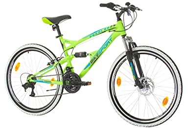 Fahrrad MTB Mountainbike Fully Full Suspension 26 Zoll Bikesport Parallax 18 Gang (Neon Grün Schwarz)