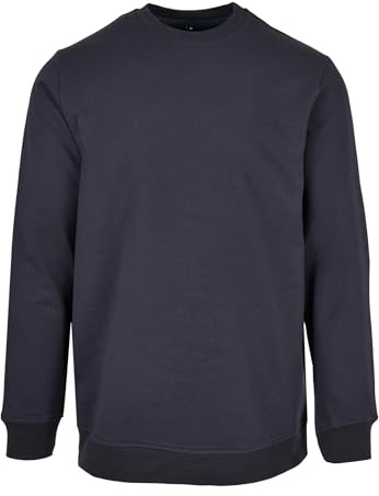 Build Your Brand Felpa da Uomo Basic Girocollo Pullover da Uomo, Disponibile in Diversi Colori, Taglie XS - 5XL, Blu Navy, XXXXL