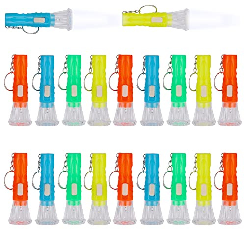 FRIUSATE 20Pcs Mini Torches Keyring Small LED Keyring Torch LED Keychain Torch Mini Pocket Torches for Kids Party Bag Fillers, Reading