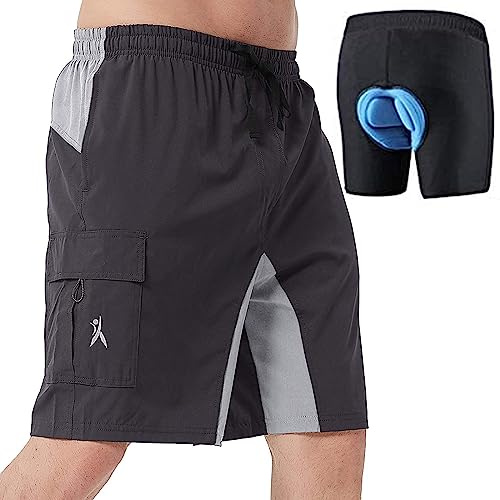 cioiniei Pantaloncini da ciclismo da uomo Pantaloncini da mountain bike 3D imbottiti MTB Pantaloncini da equitazione Pantaloncini da allenamento, Nero , S