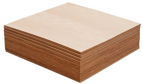 30 stycken plywoodskivor 3 mm, lindträ, balsavrädare med släta kanter, lindträplattor för lövsåg, brandmålning, lasersnitt, CNC, router, gör-det-själv-hantverk, trägravyr (30 x 30 cm)