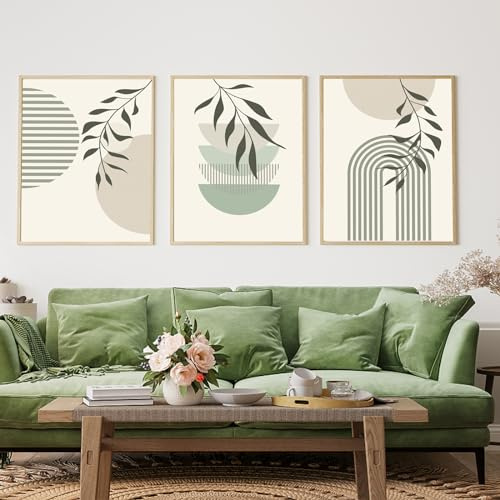 KAIDAARTLH Cuadros en Lienzo Bohemio, Set de Pósteres Abstractos Modernos, Murales de Arte para Salón y Dormitorio sin Marco(E,3x40x60cm)