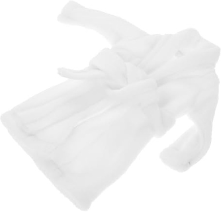 Toyvian Mini Doll Robe - White Bathrobe & Dressing Gown Accessory Dolls House Bathroom Set Miniature Dolls House Accessories Doll Clothing Accessories Doll Outfits