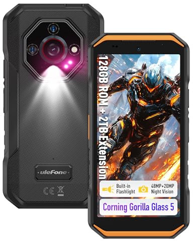 Ulefone Armor X32 Rugged Smart Phone, 12GB+128GB/2TB, 48MP+20MP Night Vision, Android 14, 5.65 Corning Gorilla Glass Tough Screen, 4G 3-Card Slot Waterproof Mobile Phones Unlocked, NFC Orange